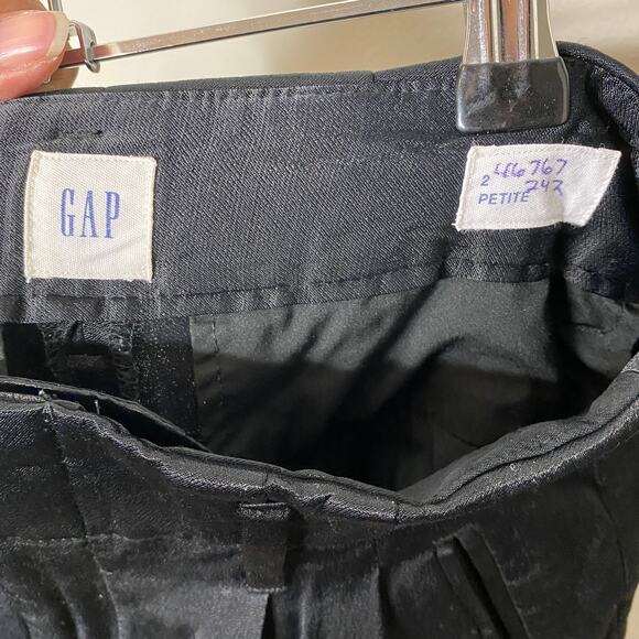 Gap Pants Womens Size‎ 2P Drapey Cropped Trousers True Black High Rise Pockets - Picture 7 of 8
